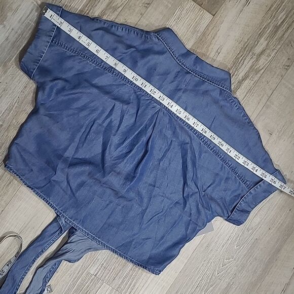 Nwt Wash Lab Lyocell Jean Blue Top Small - Picture 8 of 10